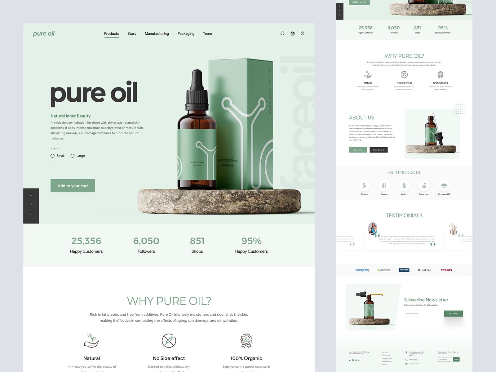 PureOil: a one-product store for a full-time chiropractor storefront
